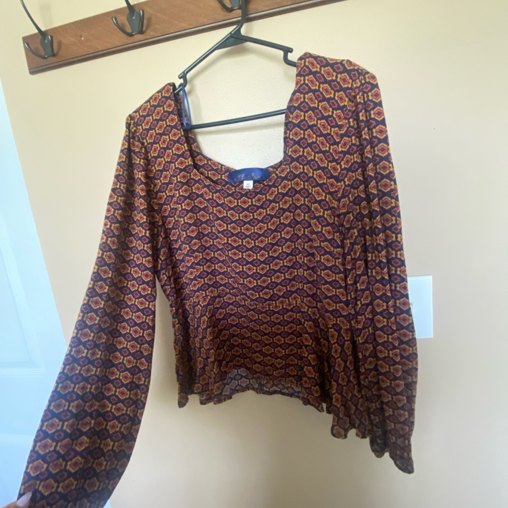 Patterned Peplum Top